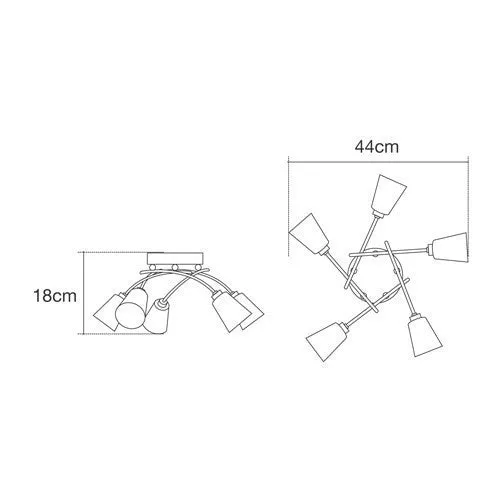 Tucana 5 Light IP44 Bathroom Ceiling light