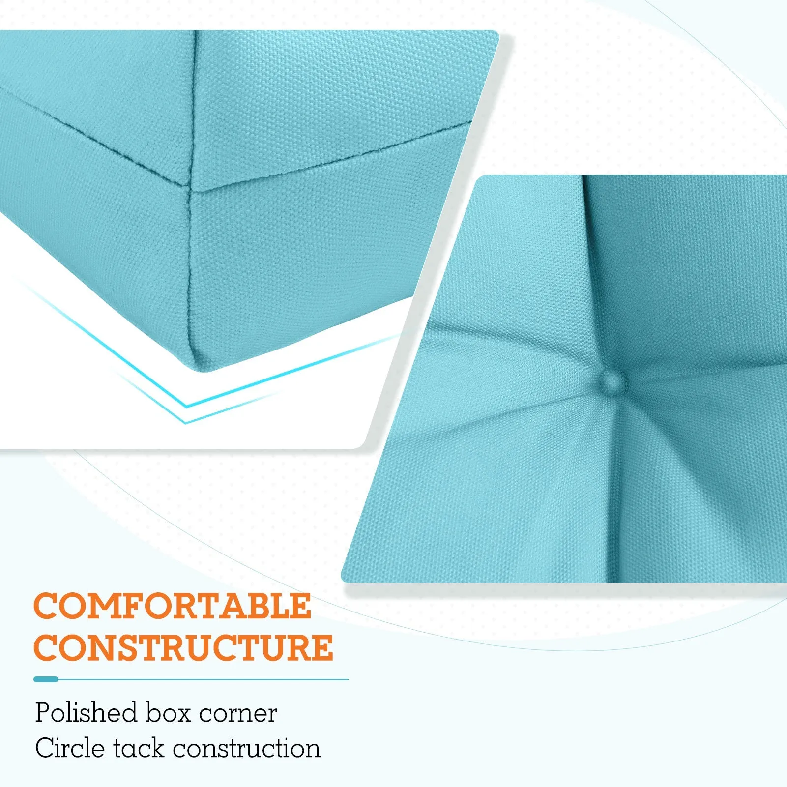Tufted Outdoor/Indoor High Back Patio Chair Cushion, Set of 1, 46'' x 22''