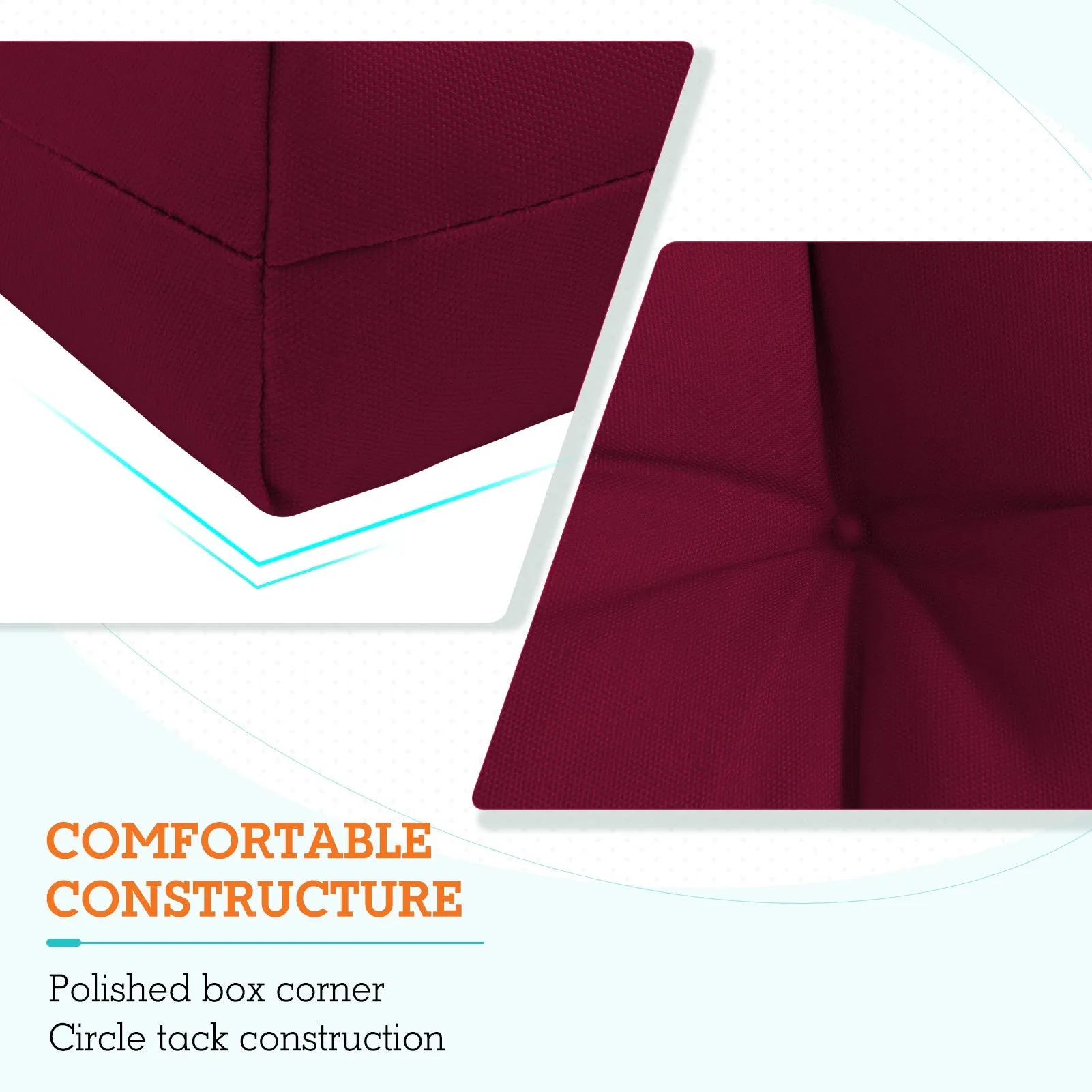 Tufted Outdoor/Indoor High Back Patio Chair Cushion, Set of 1, 46'' x 22''