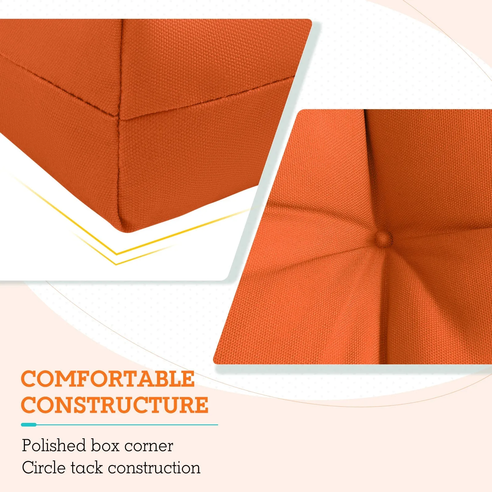 Tufted Outdoor/Indoor High Back Patio Chair Cushion, Set of 1, 46'' x 22''