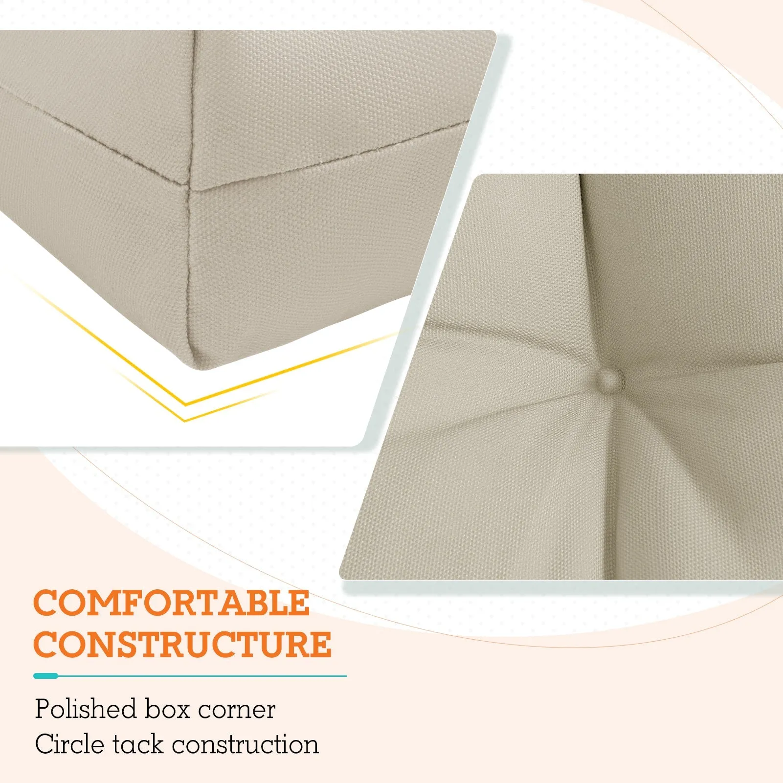 Tufted Outdoor/Indoor High Back Patio Chair Cushion, Set of 1, 46'' x 22''