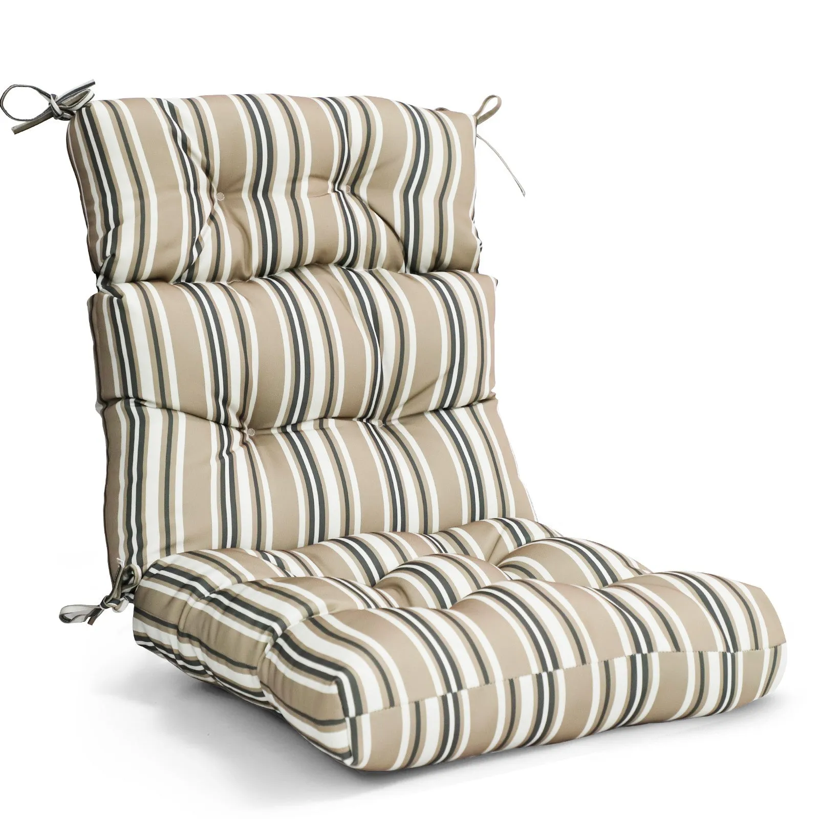 Tufted Outdoor/Indoor High Back Patio Chair Cushion, Set of 1, 46'' x 22''