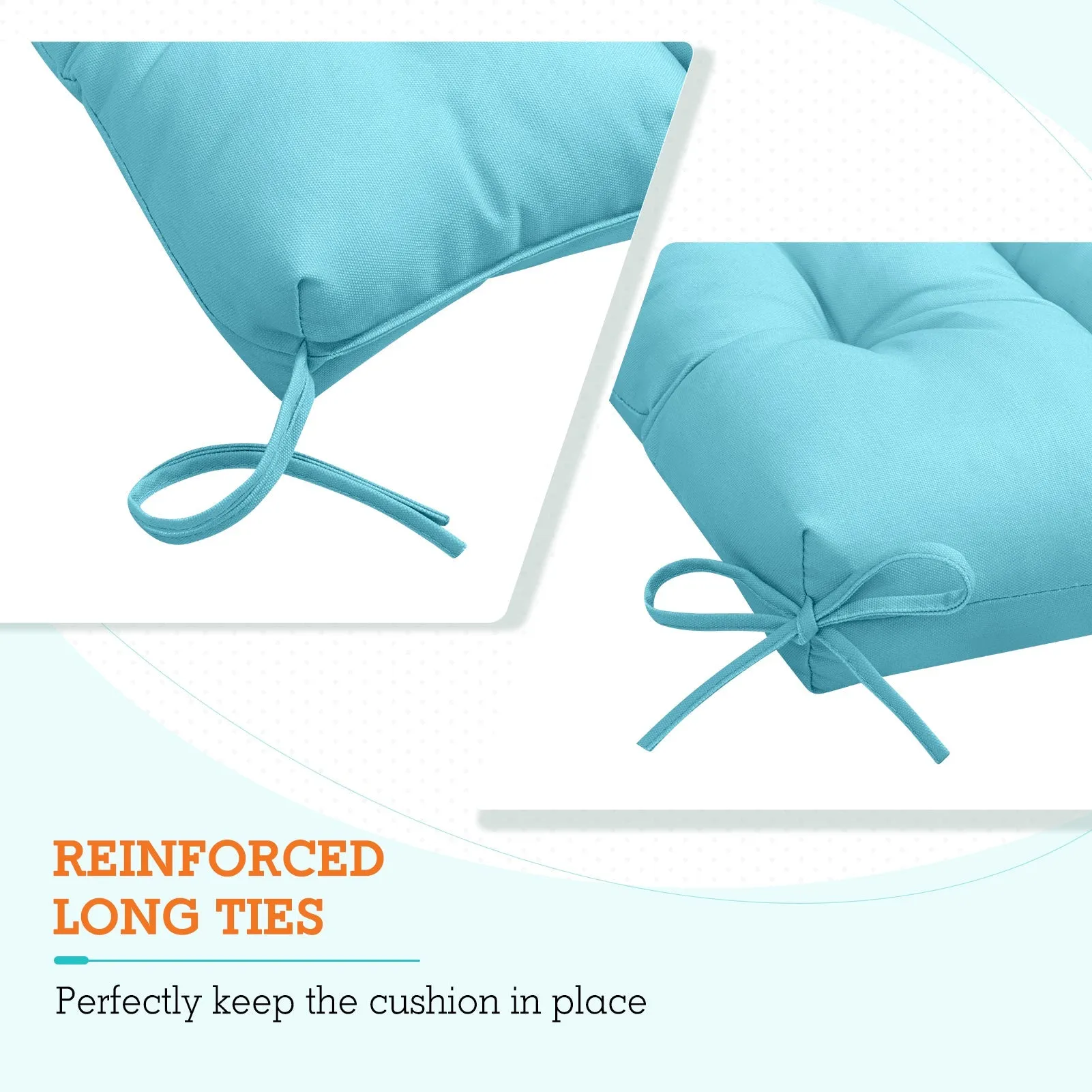 Tufted Outdoor/Indoor High Back Patio Chair Cushion, Set of 1, 46'' x 22''