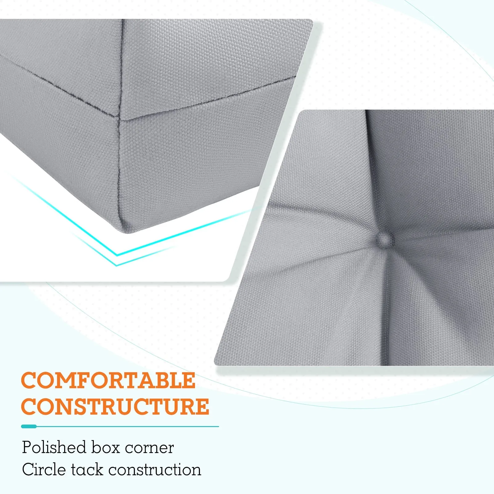 Tufted Outdoor/Indoor High Back Patio Chair Cushion, Set of 1, 46'' x 22''