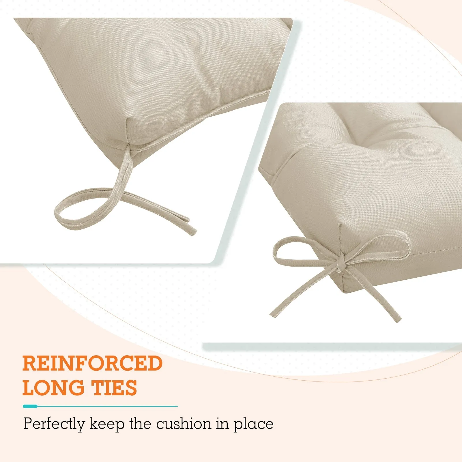 Tufted Outdoor/Indoor High Back Patio Chair Cushion, Set of 1, 46'' x 22''