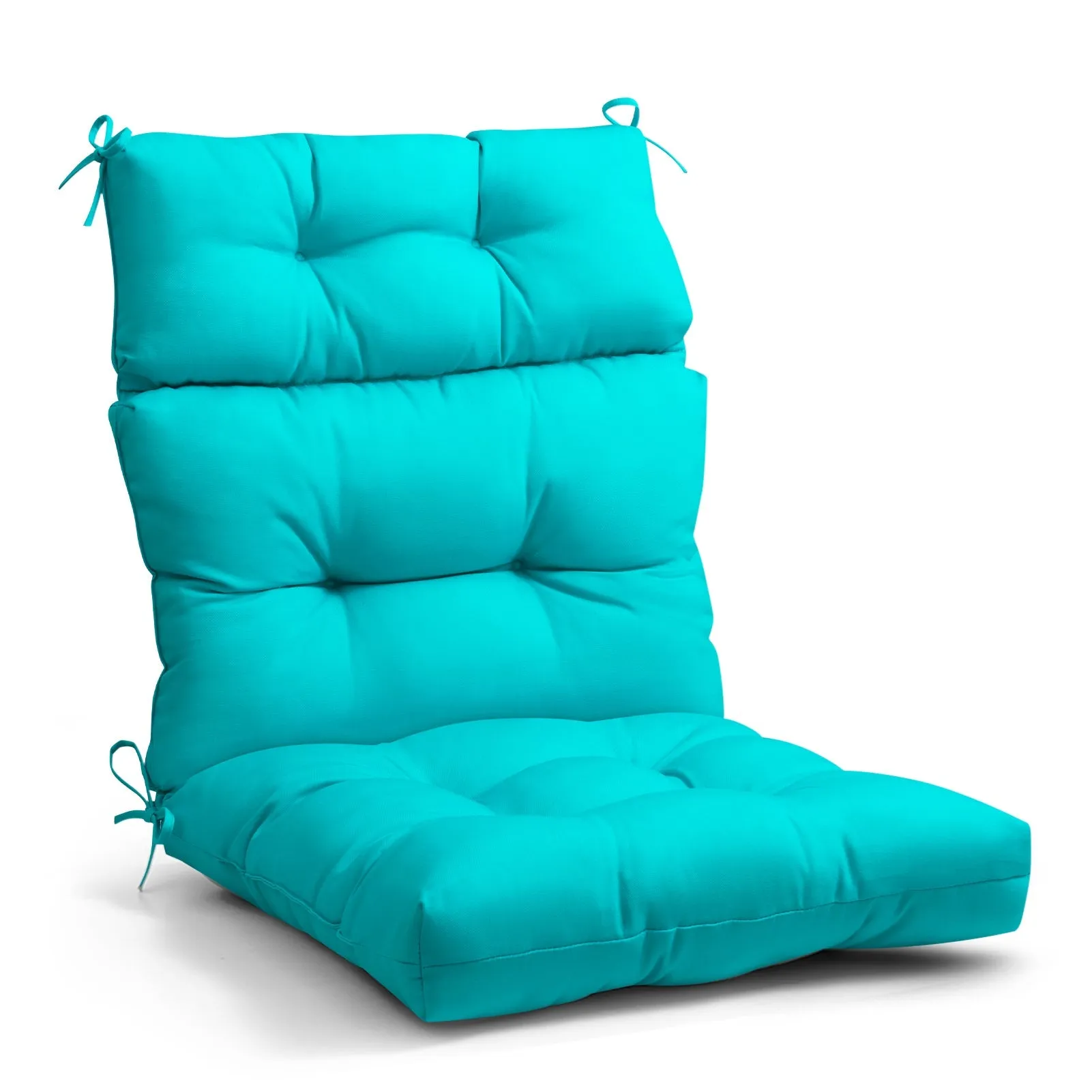 Tufted Outdoor/Indoor High Back Patio Chair Cushion, Set of 1, 46'' x 22''