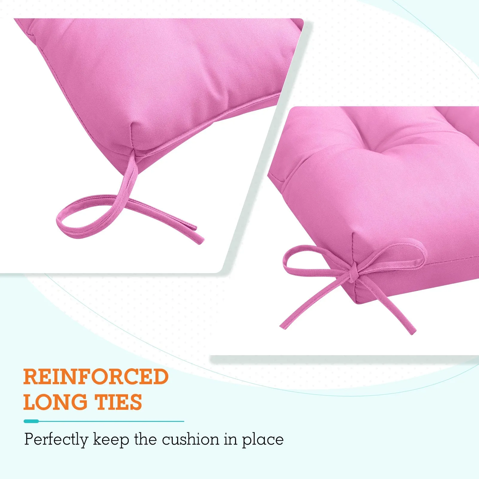 Tufted Outdoor/Indoor High Back Patio Chair Cushion, Set of 1, 46'' x 22''