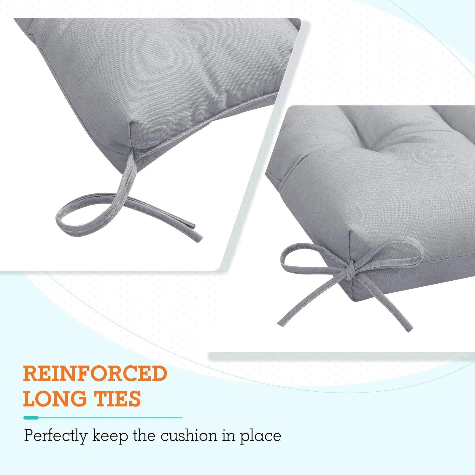 Tufted Outdoor/Indoor High Back Patio Chair Cushion, Set of 1, 46'' x 22''