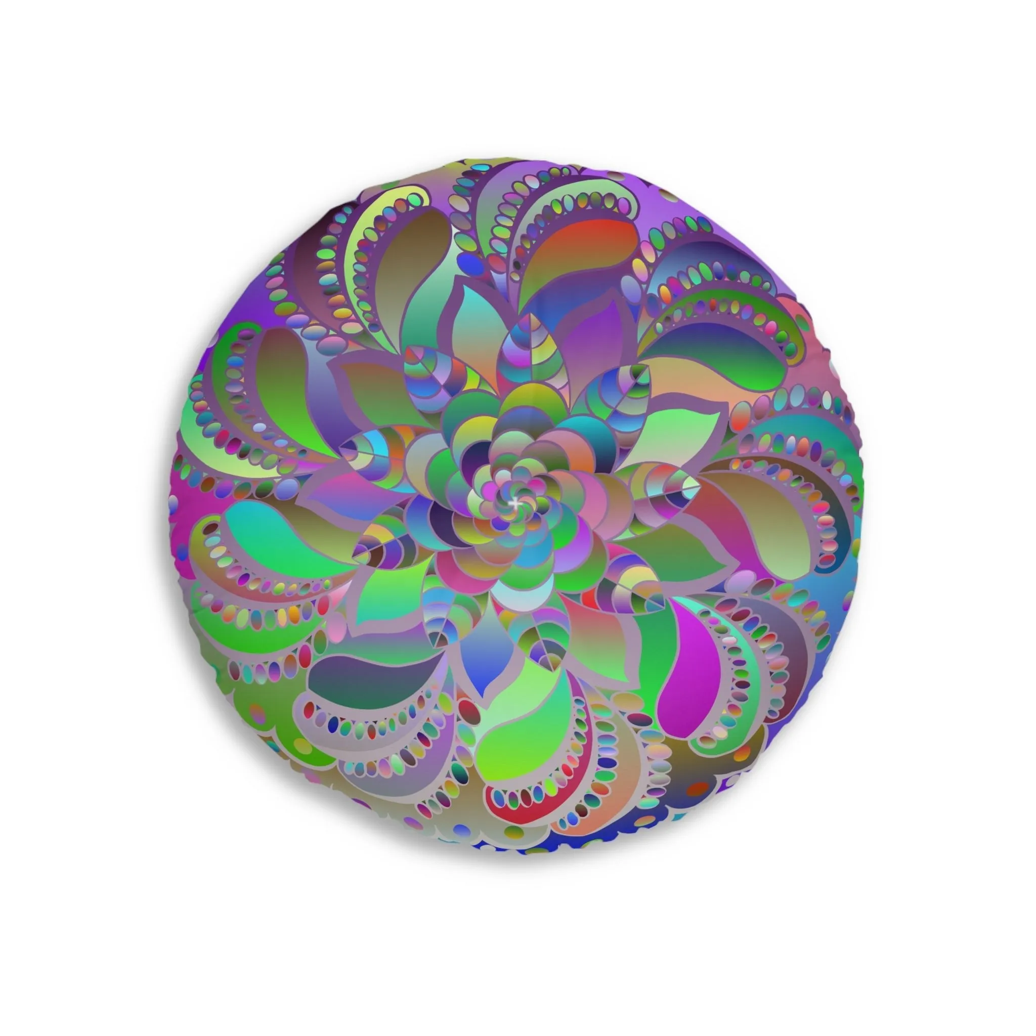 Turquoise Mandala Floor Cushion - Hand Drawn Beauty