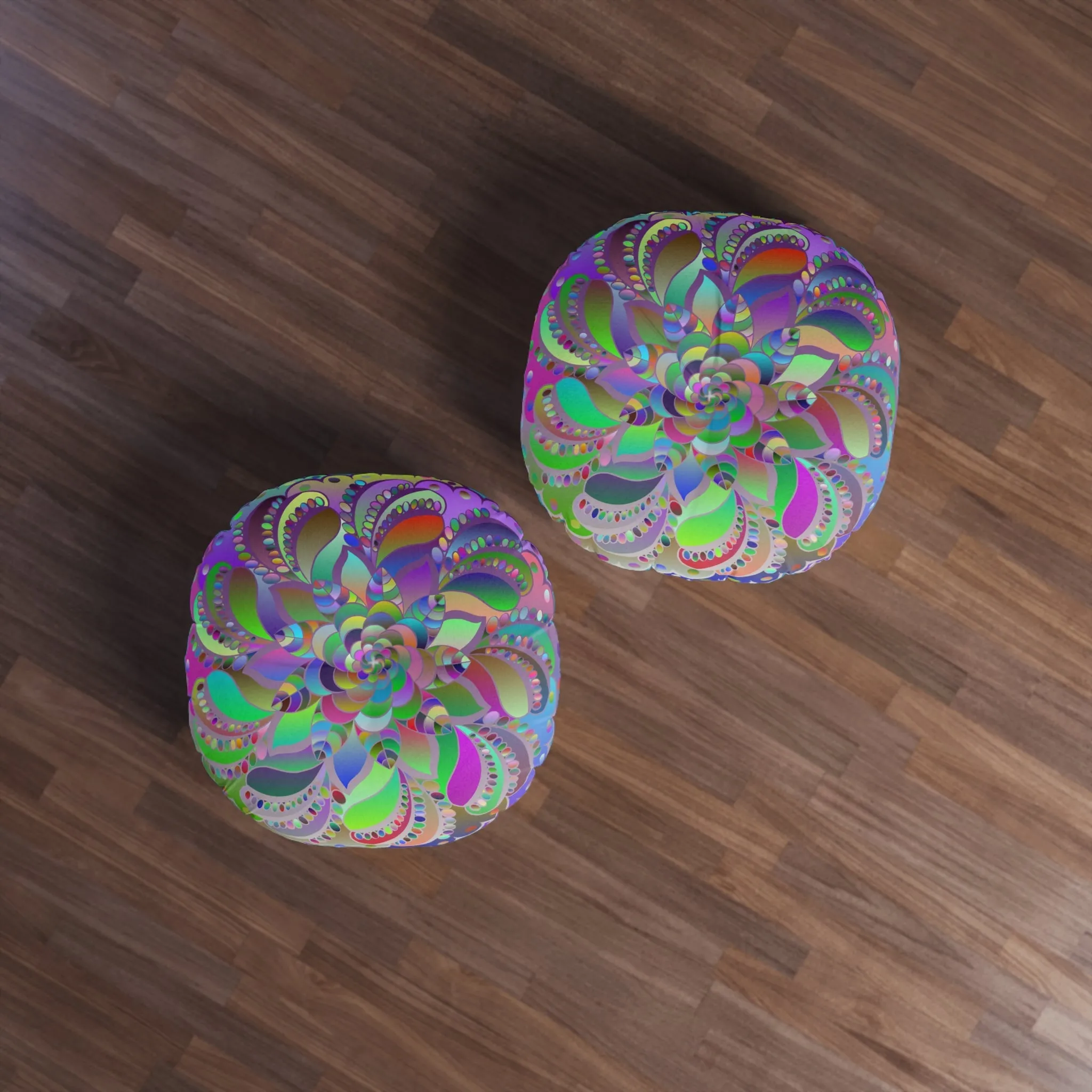 Turquoise Mandala Floor Cushion - Hand Drawn Beauty