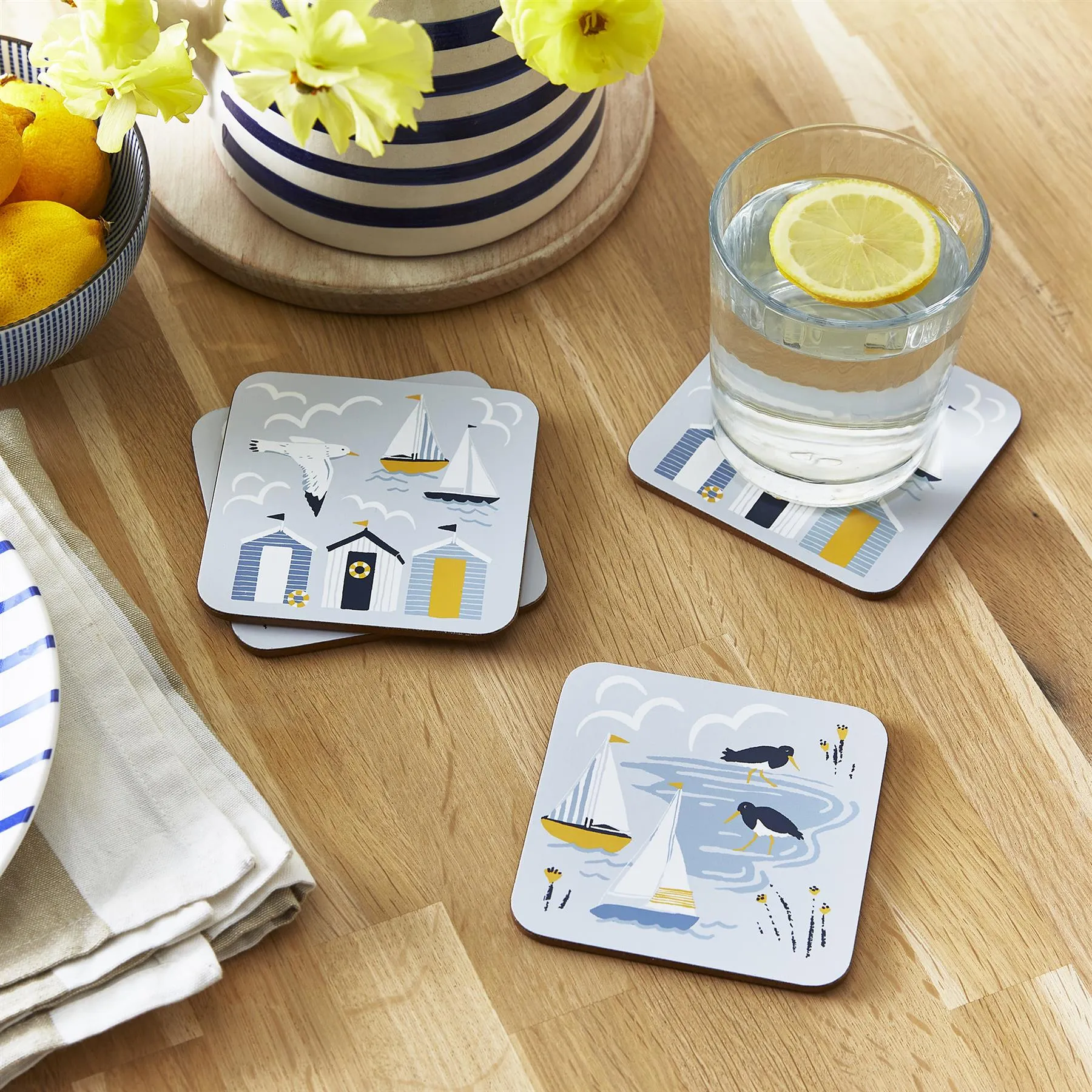 Ulster Weavers Seashore Coasters - 4 Pack One Size in Blue