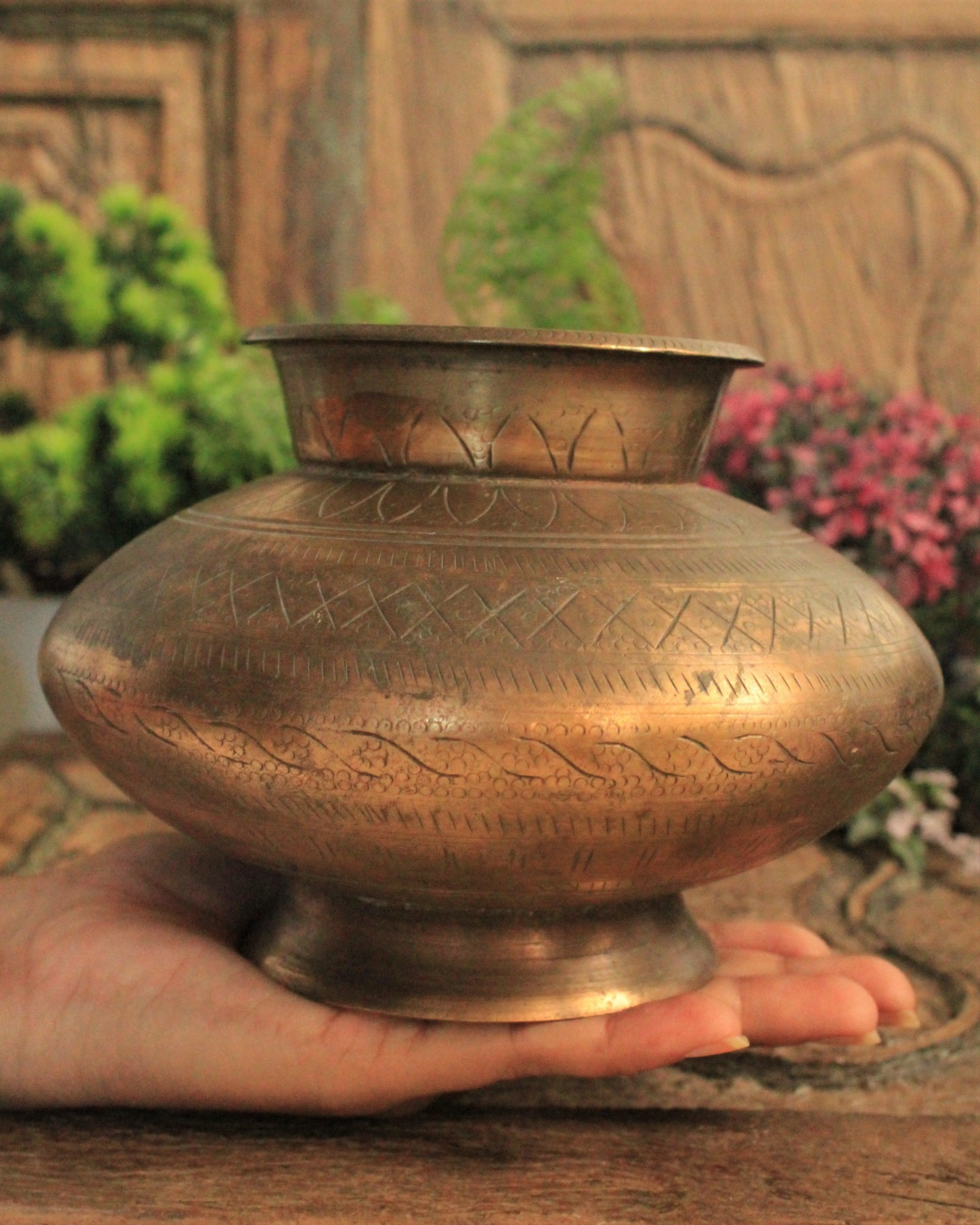 Unique Shaped Brass Pot with minimal designs