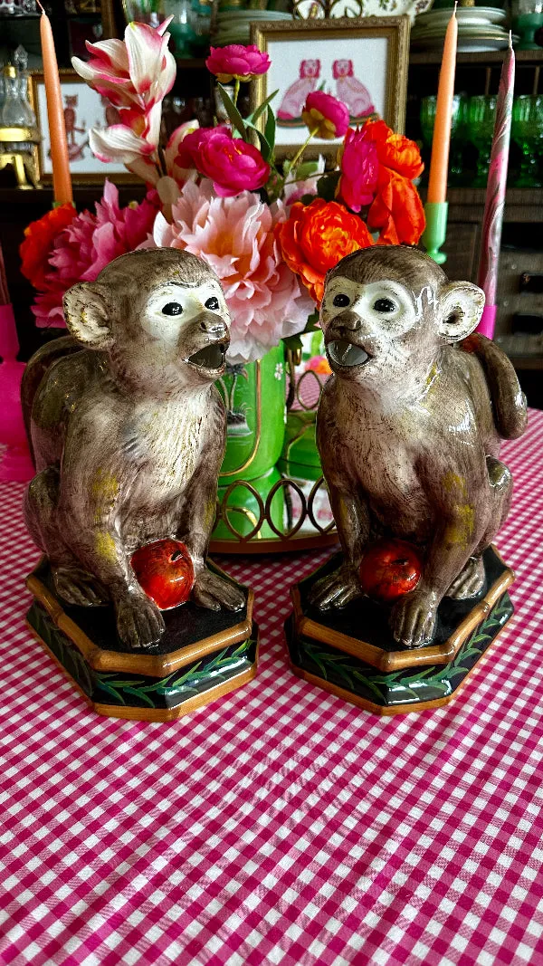 Vintage Monkey Pitchers, Raymond Waites, Ceramic, Brown, 2 Available, Each Sold Separatley