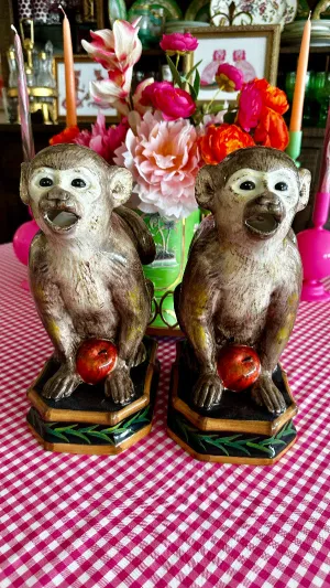 Vintage Monkey Pitchers, Raymond Waites, Ceramic, Brown, 2 Available, Each Sold Separatley