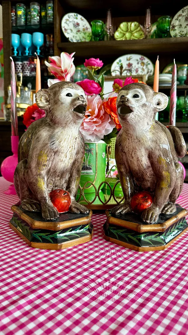 Vintage Monkey Pitchers, Raymond Waites, Ceramic, Brown, 2 Available, Each Sold Separatley