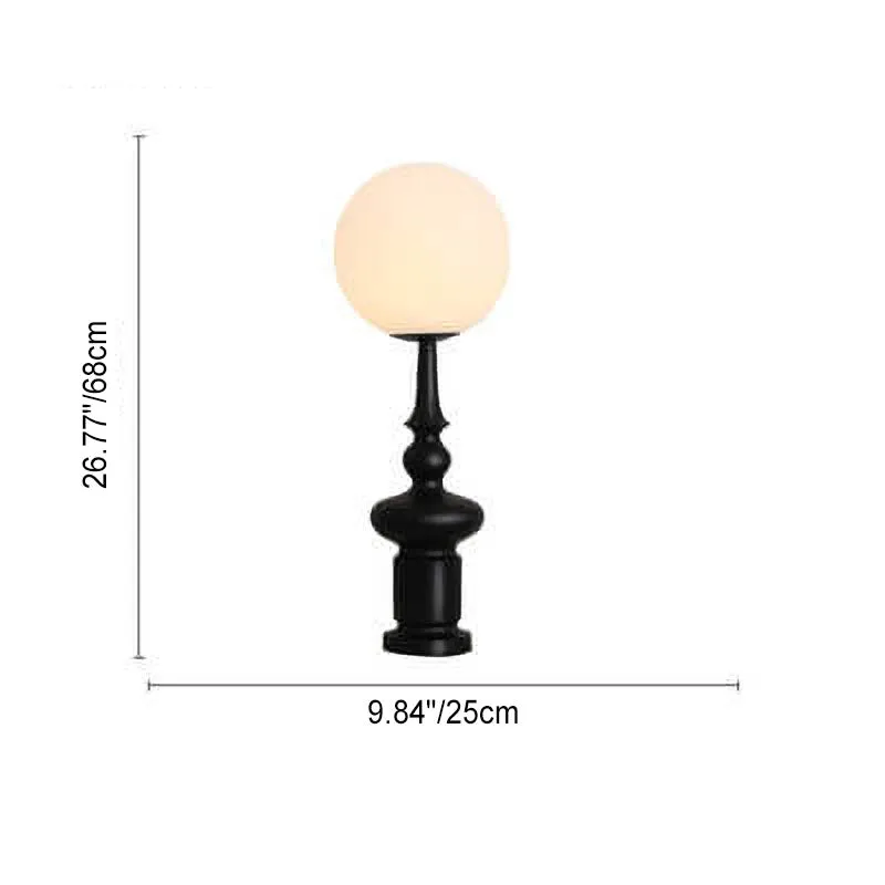 Vintage Sphere Roman Chess Column Base 1-Light Table Lamp