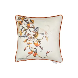 Voyage Maison 43x43cm Fieldfare Rust Printed Feather Cushion
