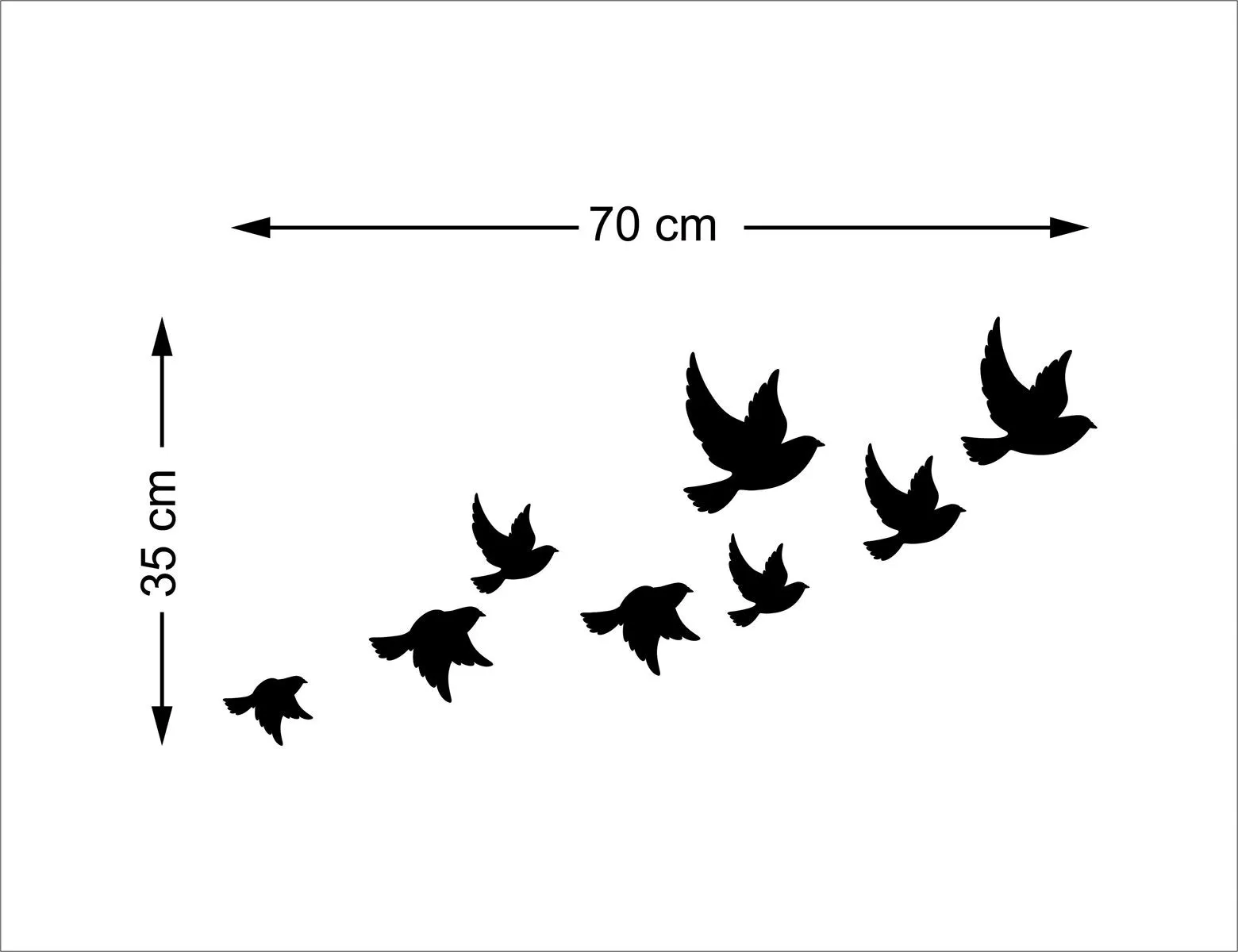 Wall1ders 8 Flock Birds, Mirror Stickers for Wall, Acrylic Mirror Wall Decor Sticker, Wall Mirror Stickers, Acrylic Stickers, Wall Stickers for Hall Room, Bed Room, Kitchen. (Golden)