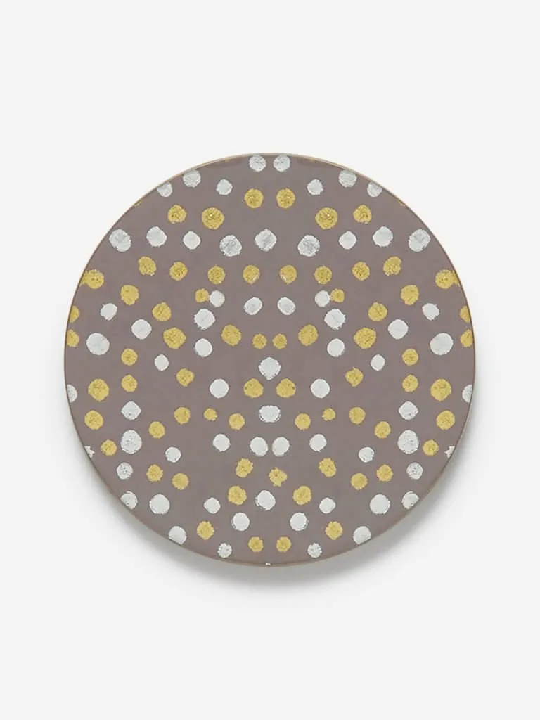 Westside Home Grey Round Speckled Coasters Set of Six