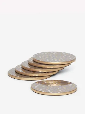 Westside Home Grey Round Speckled Coasters Set of Six