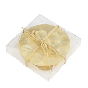 White Capiz Coasters, Set of 4