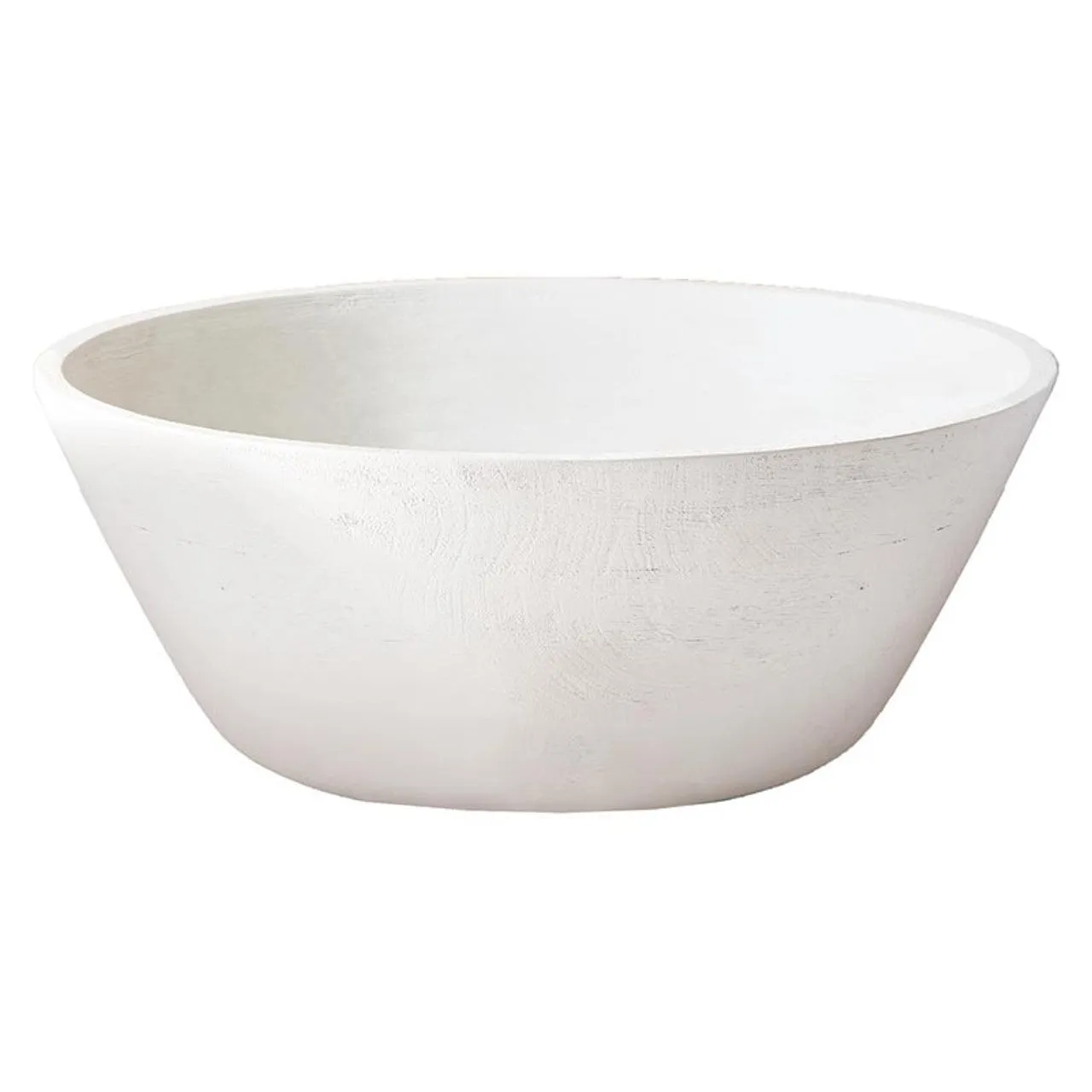 White Wooden Bowl 15"