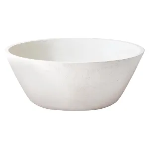 White Wooden Bowl 15"