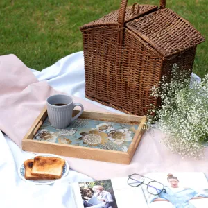 Wooden Enamel Coated Multipurpose Serving Tray for Home and Dining Table