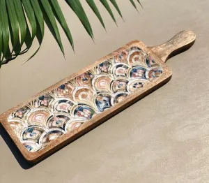 Wooden Snacks Platter - Persian Pearl - 18.5 x 4.5 x .75 inches