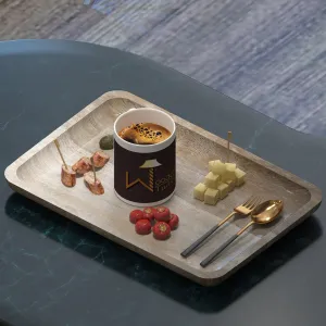 Wooden Twist Classic Solid Mango Wood Premium Serving Tray Platter