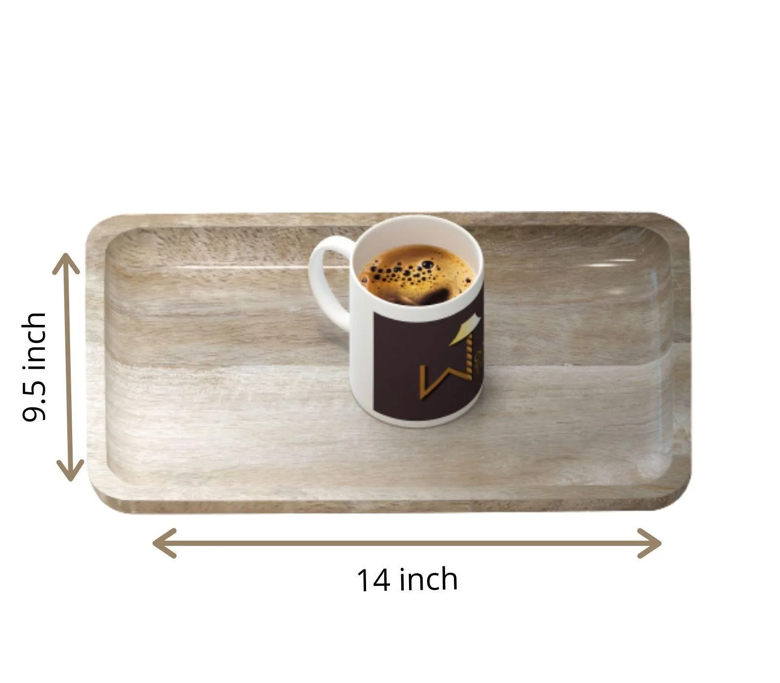 Wooden Twist Classic Solid Mango Wood Premium Serving Tray Platter
