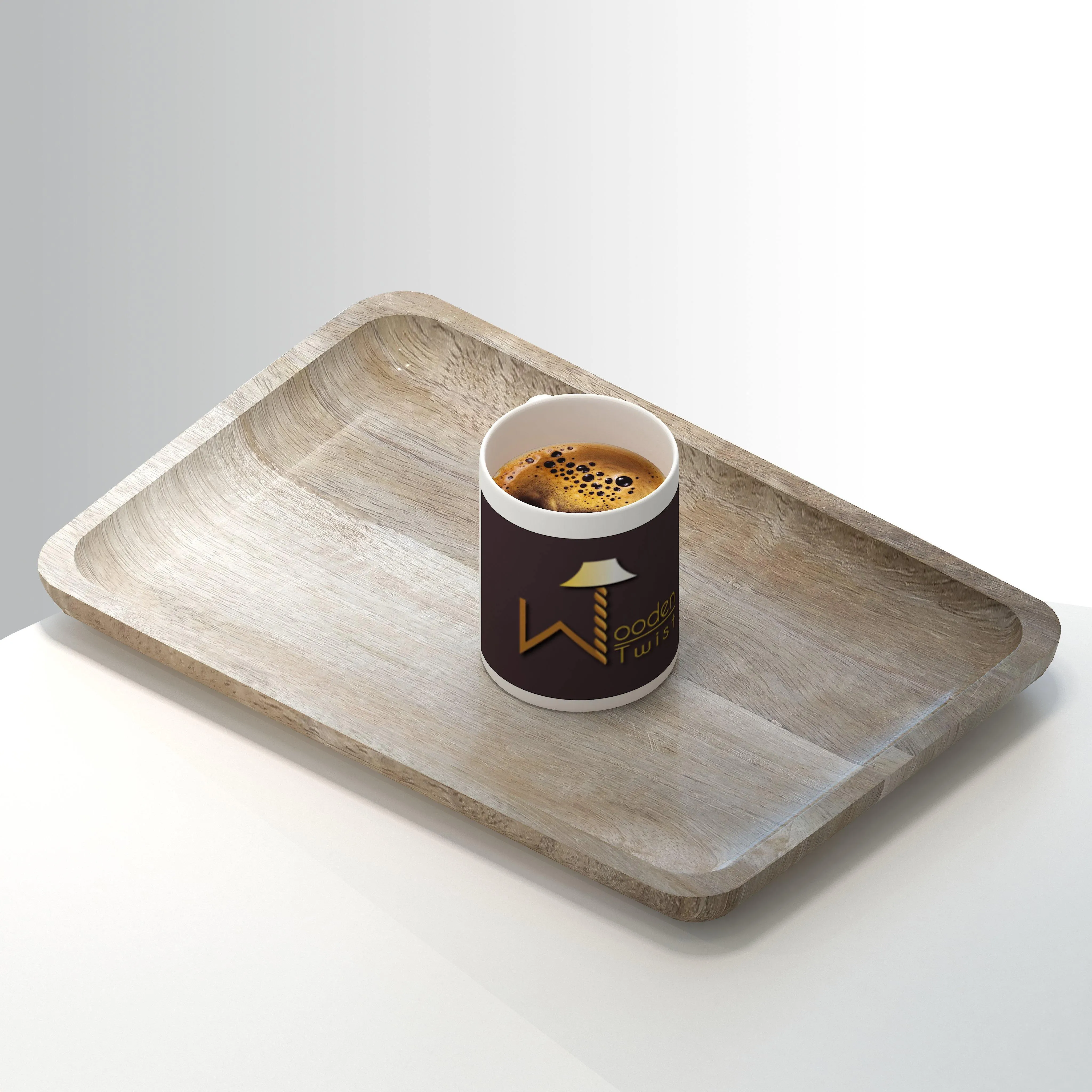 Wooden Twist Classic Solid Mango Wood Premium Serving Tray Platter