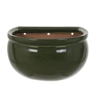 Woodlodge 26m Green Glazed Blossom Wall Pot