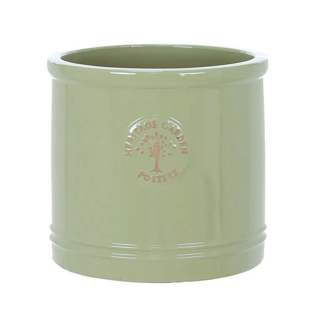 Woodlodge 30cm Mint Green Glazed Heritage Cylinder Pot
